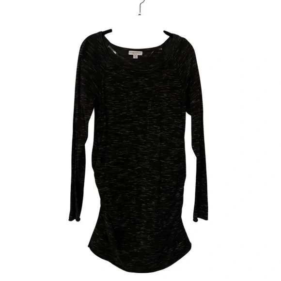 women's black dress long Black Ribbed Knit Fitted Maternity Midi Sweater Dress main image 0